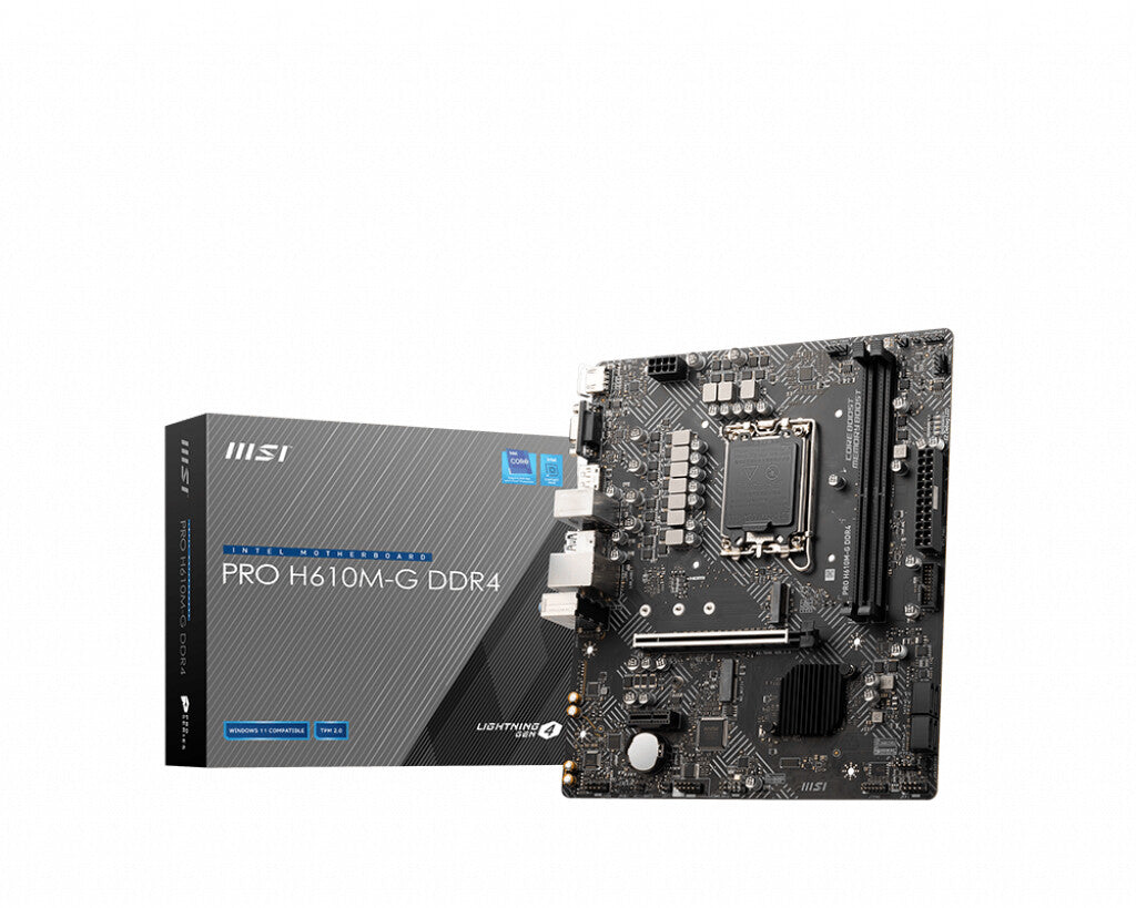 MSI PRO H610M-G DDR4 micro ATX motherboard - Intel H610 LGA 1700