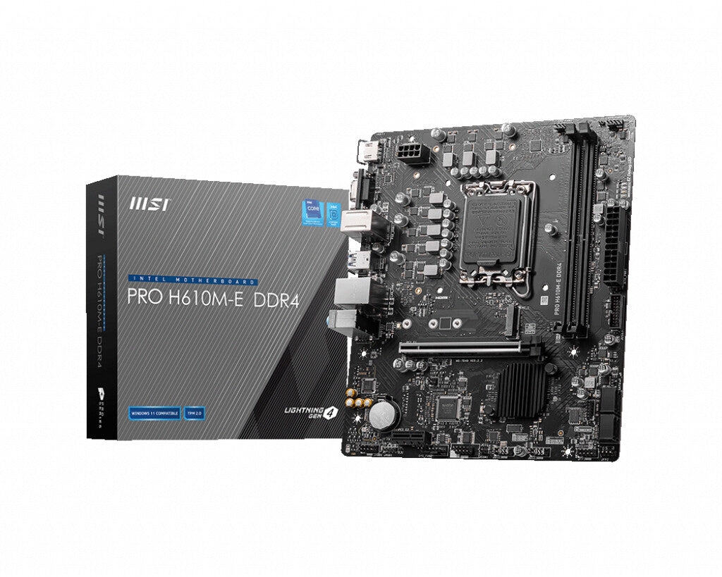 MSI PRO H610M-E DDR4 micro ATX motherboard - Intel H610 LGA 1700