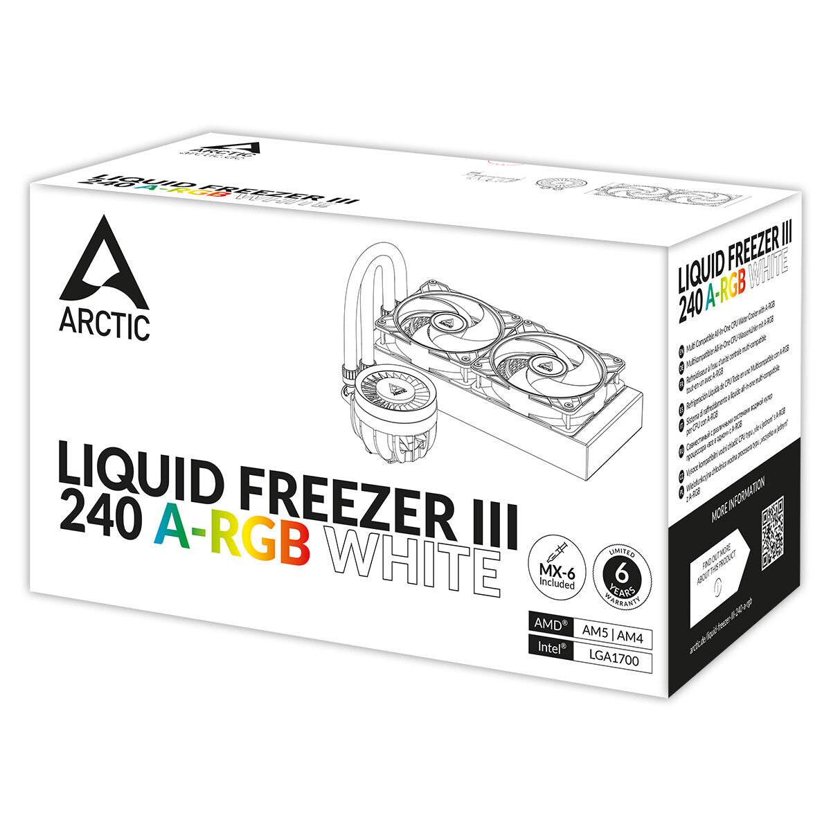 ARCTIC Liquid Freezer III 240 A-RGB - All-in-One Liquid CPU Cooler in White - 240mm