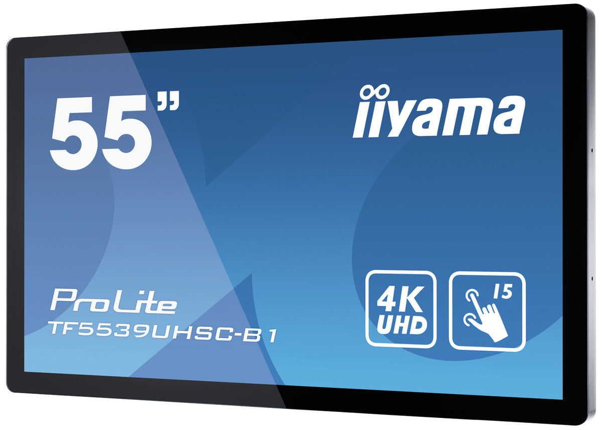 iiyama ProLite TF5539UHSC-B1AG computer monitor 139.7 cm (55&quot;) 3840 x 2160 pixels 4K Ultra HD LED Touchscreen Multi-user Black