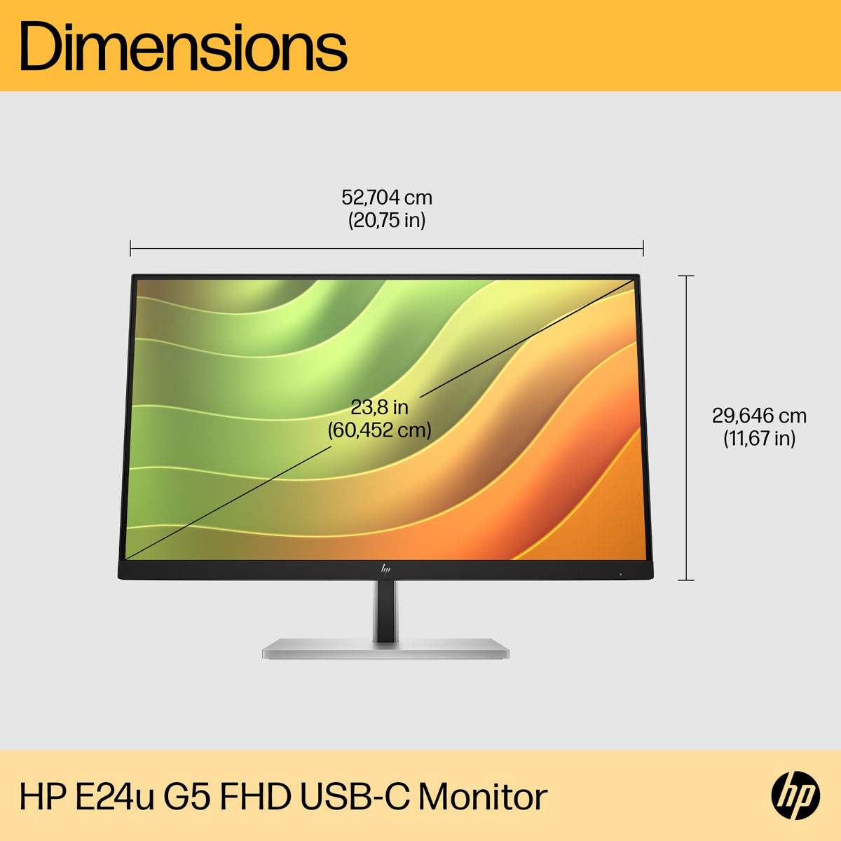 HP E24U G5 - 60.5 cm (23.8&quot;) - 1920 x 1080 pixels Full HD LCD Monitor