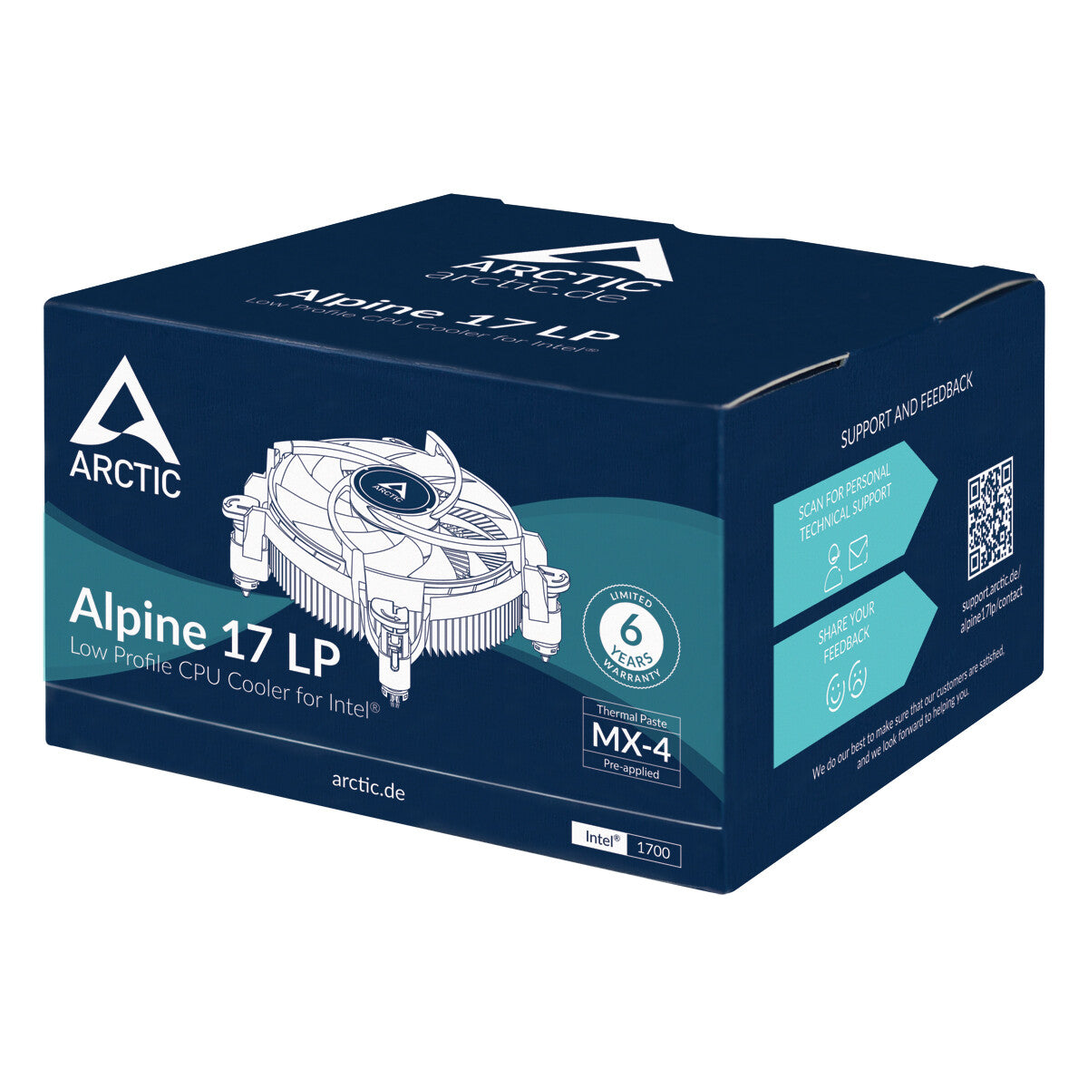 ARCTIC Alpine 17 LP - Low-Profile Air Processor Cooler - 88mm