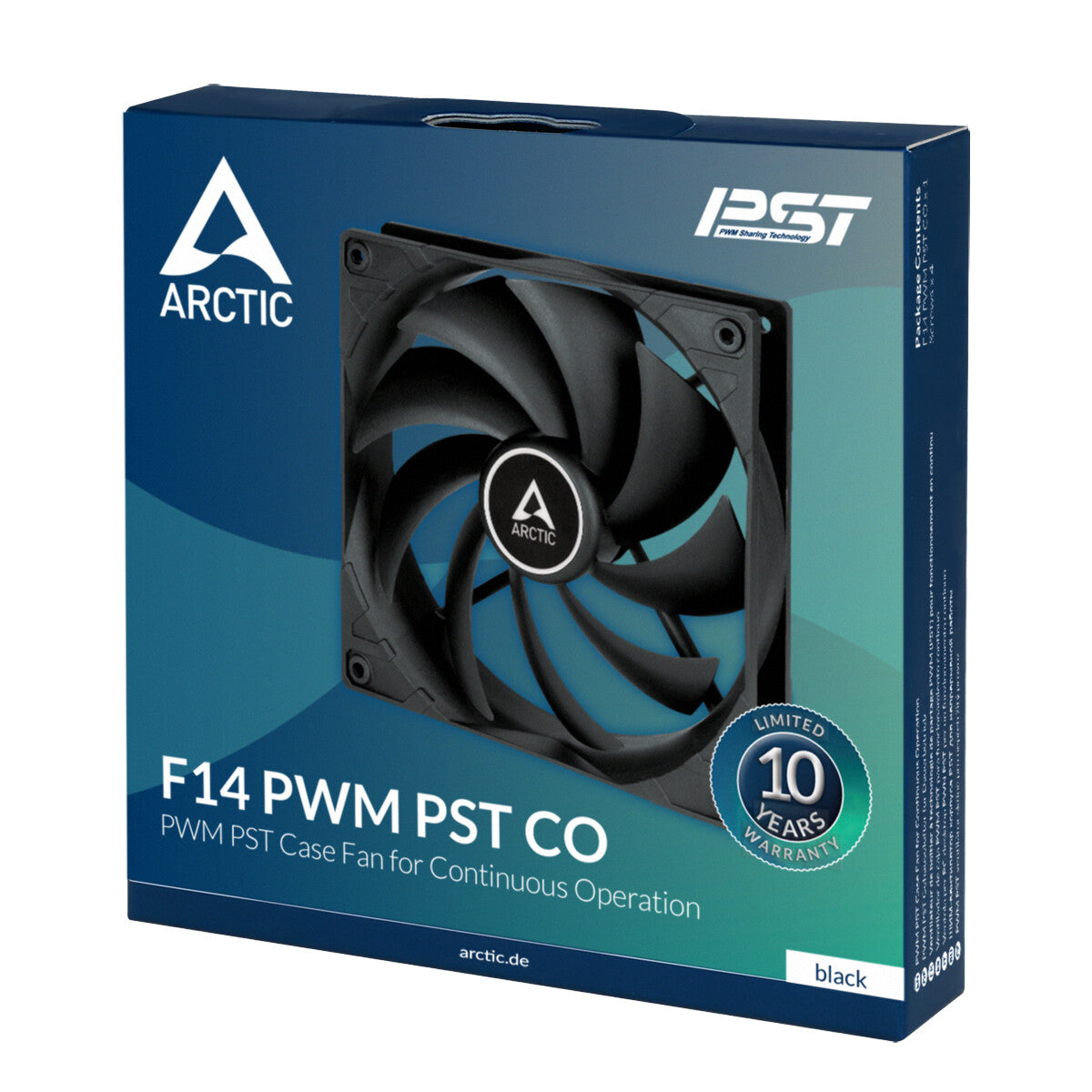 ARCTIC F14 PWM PST CO - Computer Case Fan in Black - 140mm