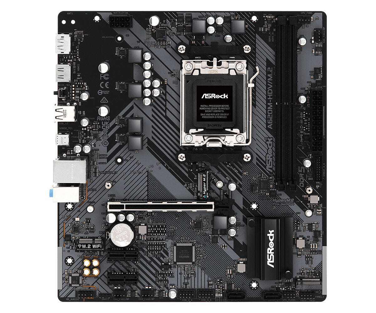 Asrock A620M-HDV/M.2 micro ATX motherboard - AMD A620 Socket AM5