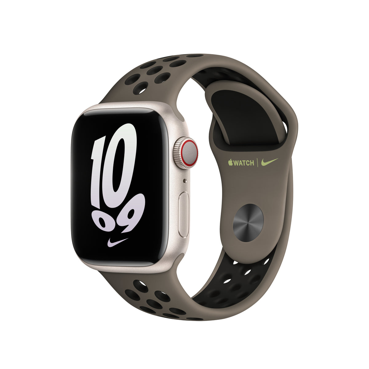 Apple MPGT3ZM/A - 41mm Olive Grey/Black Nike Sport Band