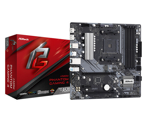 Asrock A520M Phantom Gaming 4 micro ATX motherboard - AMD A520 Socket AM4