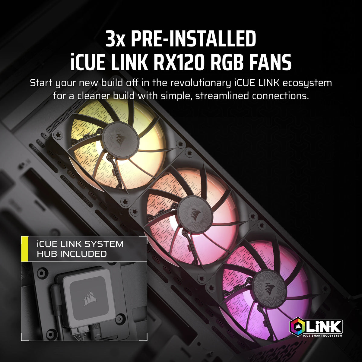 Corsair iCUE LINK 3500X RGB - EATX Mid Tower Case in Black