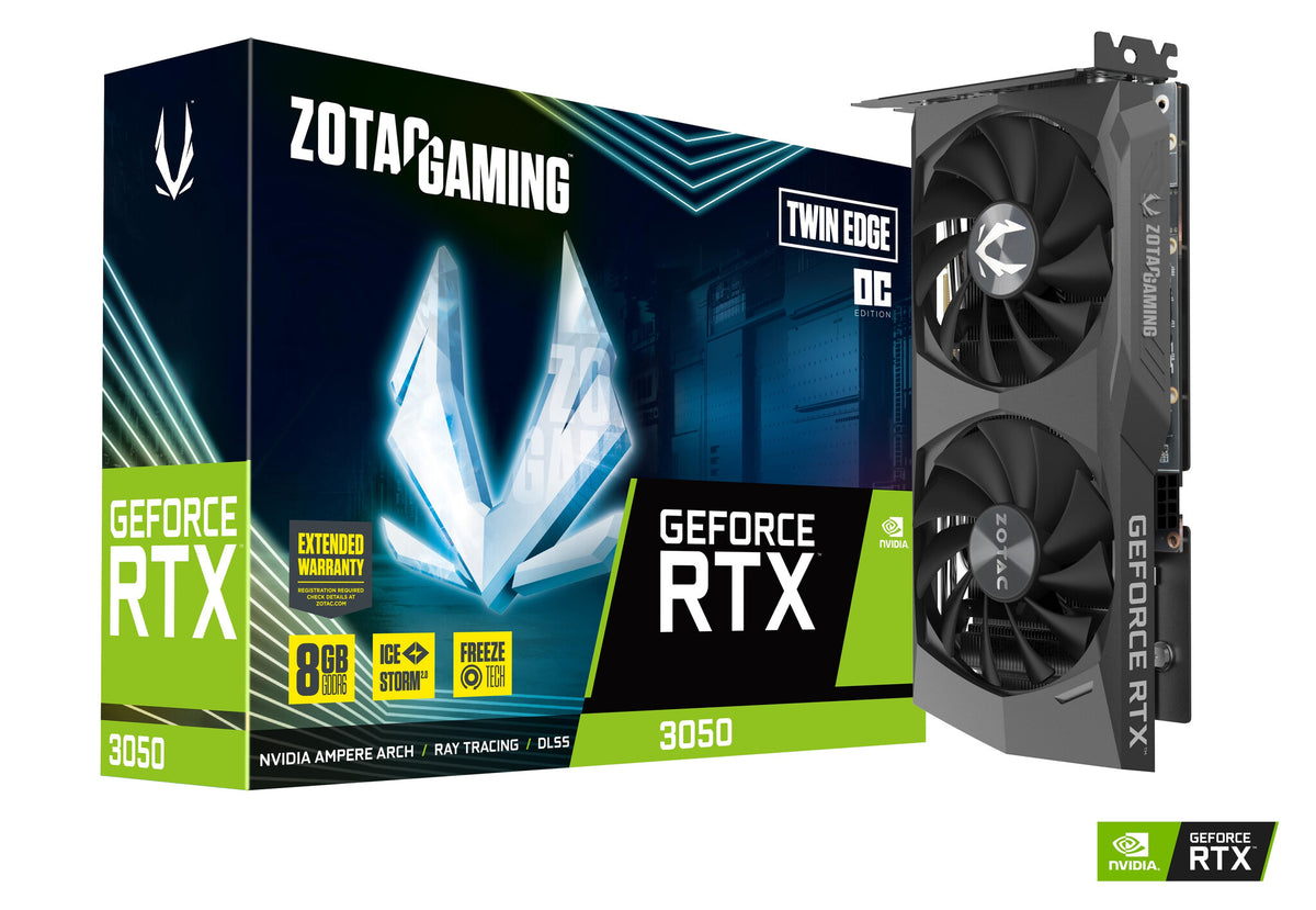 Zotac Twin Edge OC - NVIDIA 8 GB GDDR6 GeForce RTX 3050 graphics card