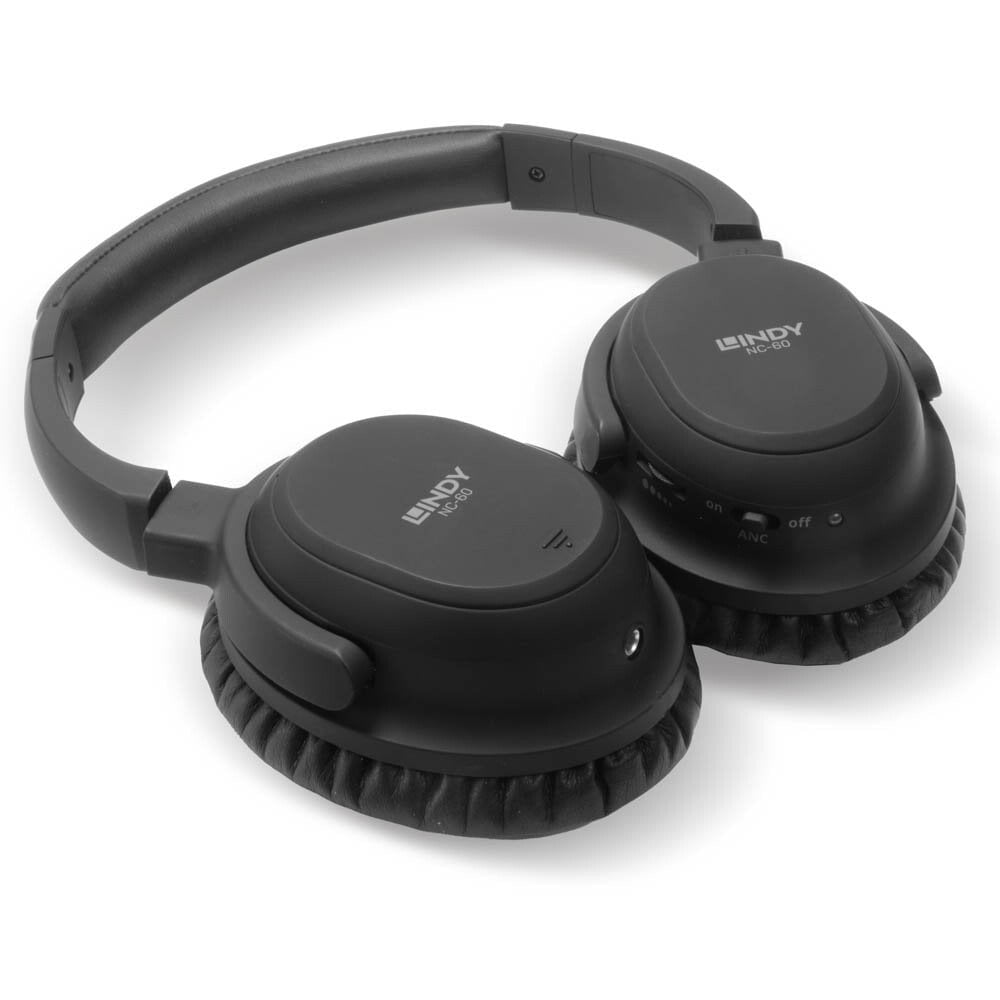 Lindy NC-60 - Wired Active Noise Cancelling Headphones in Black