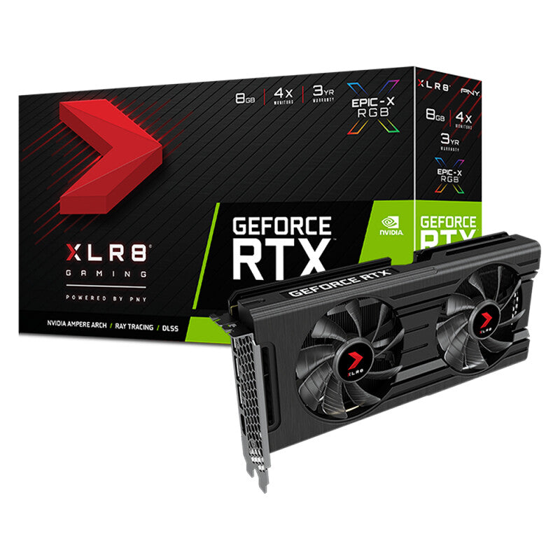 PNY XLR8 Gaming REVEL EPIC-X RGB Dual Fan - NVIDIA 8GB GDDR6 GeForce RTX 3050 graphics card