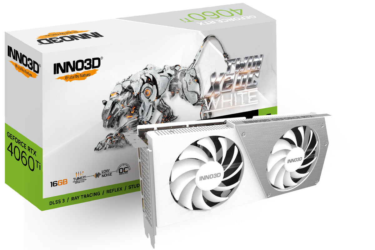 Inno3D TWIN X2 OC - NVIDIA 16 GB GDDR6 GeForce RTX 4060 Ti graphics card