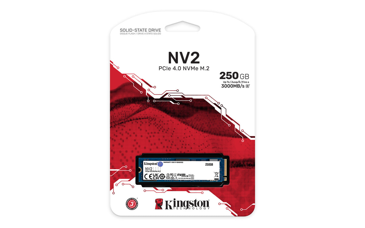 Kingston Technology NV2 - 2280 PCIe 4.0 NVMe M.2 SSD - 250 GB