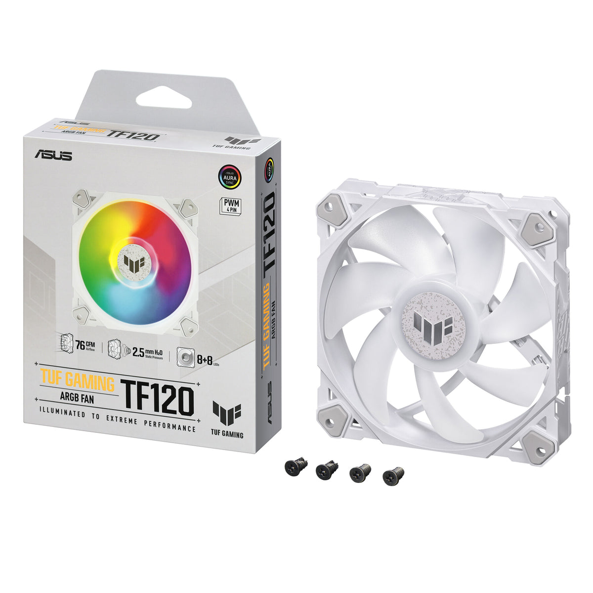 ASUS TUF GAMING TF120 ARGB - Computer Case Fan in White - 120mm