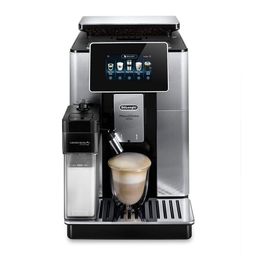 De&#39;Longhi PrimaDonna Soul ECAM610.75.MB - Fully Automatic Bean to Cup Coffee Machine in Metal Black