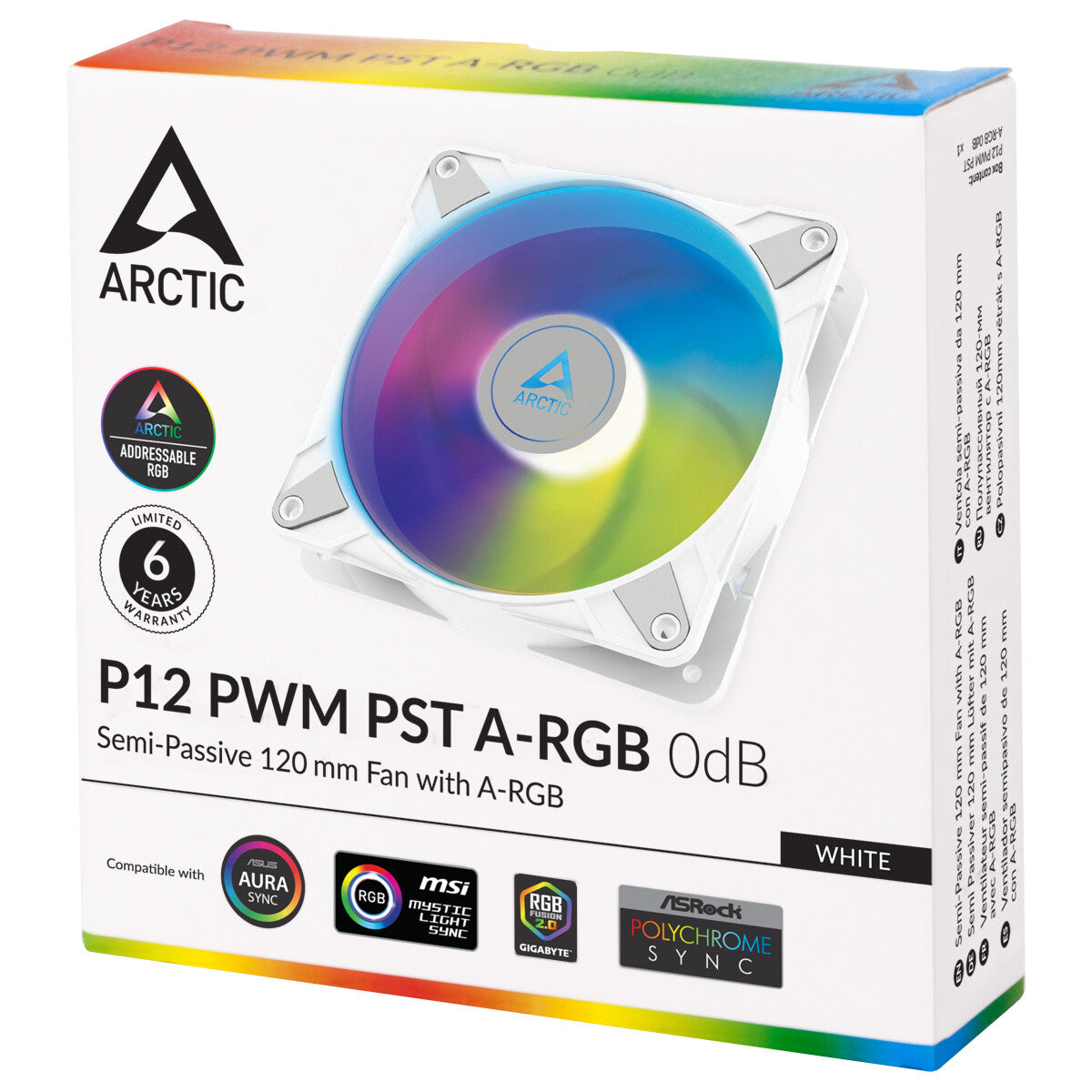 ARCTIC P12 PWM PST A-RGB 0dB - Computer Case Fan in White - 120mm