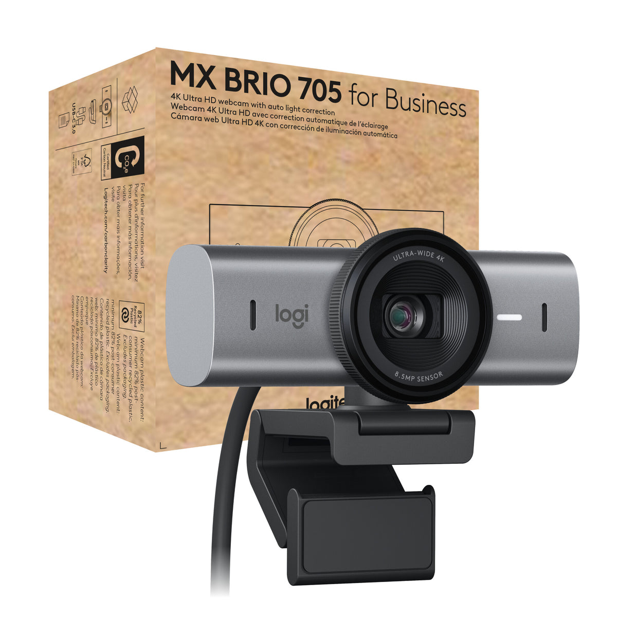 Logitech MX Brio 705 - 8.5 MP 4096 x 2160 pixels USB Webcam