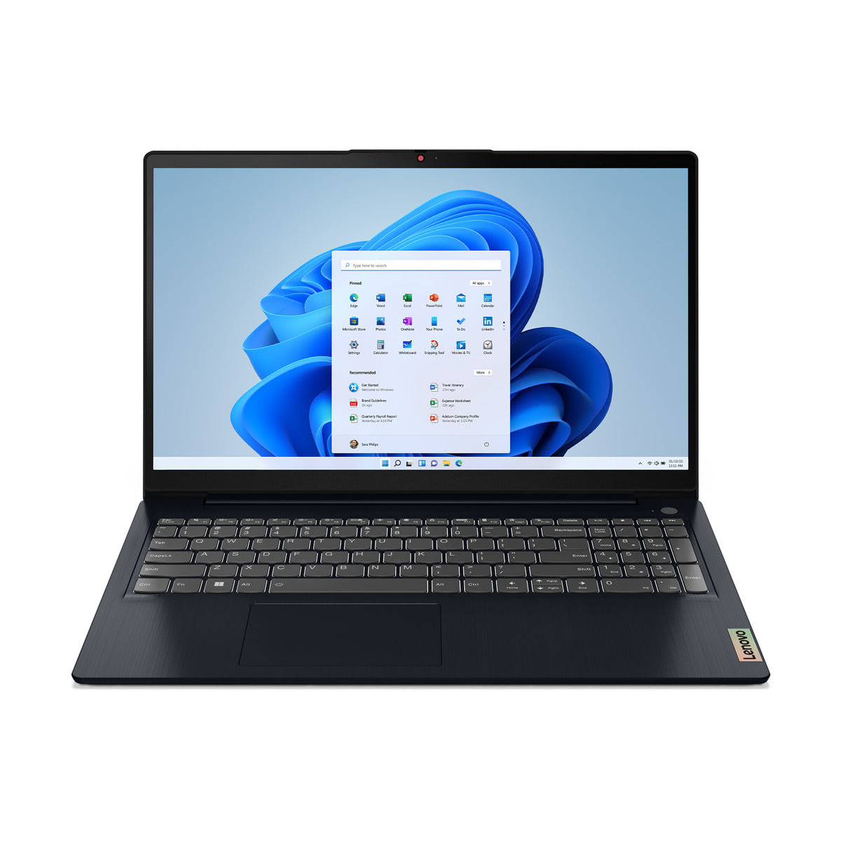 Lenovo IdeaPad 3 Laptop - 39.6 cm (15.6&quot;) - Intel® Core™ i7-1255U - 16 GB DDR4-SDRAM - 512 GB SSD - Wi-Fi 6 - Windows 11 Home - Blue