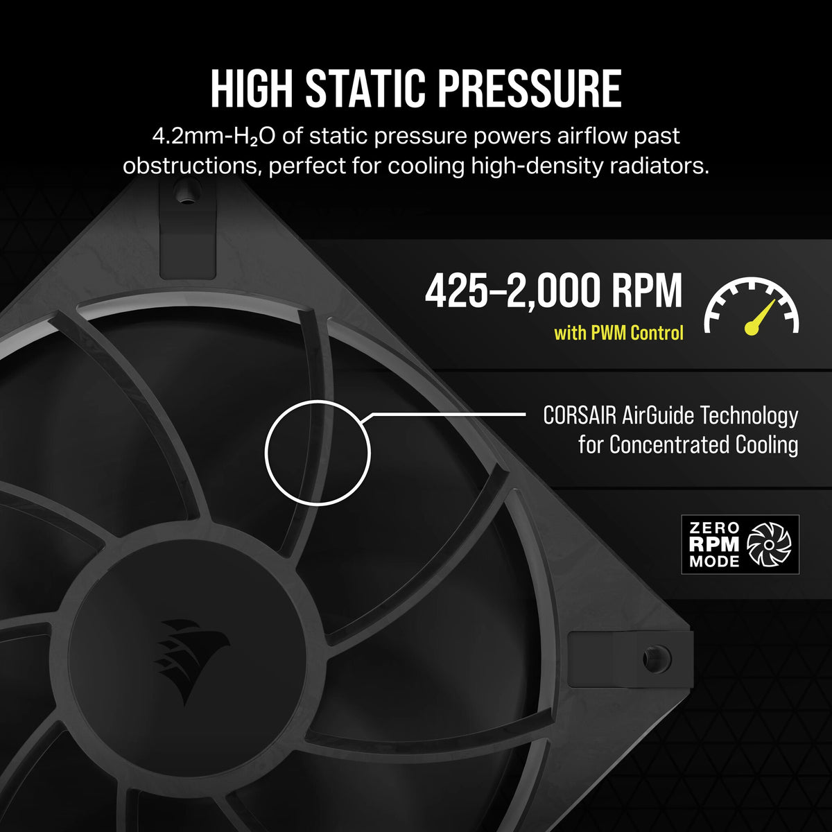 Corsair RS120 MAX - Computer Case Fan in Black - 120mm