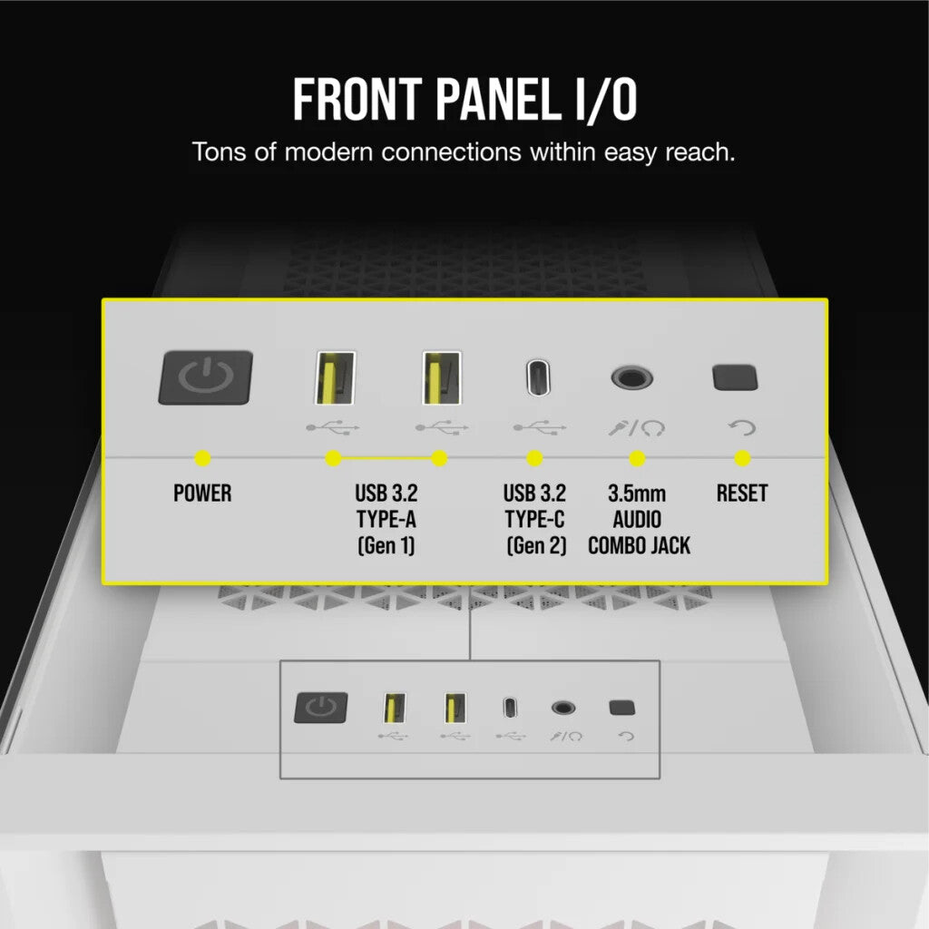 Corsair iCUE 5000D RGB AIRFLOW - ATX Mid Tower Case in White