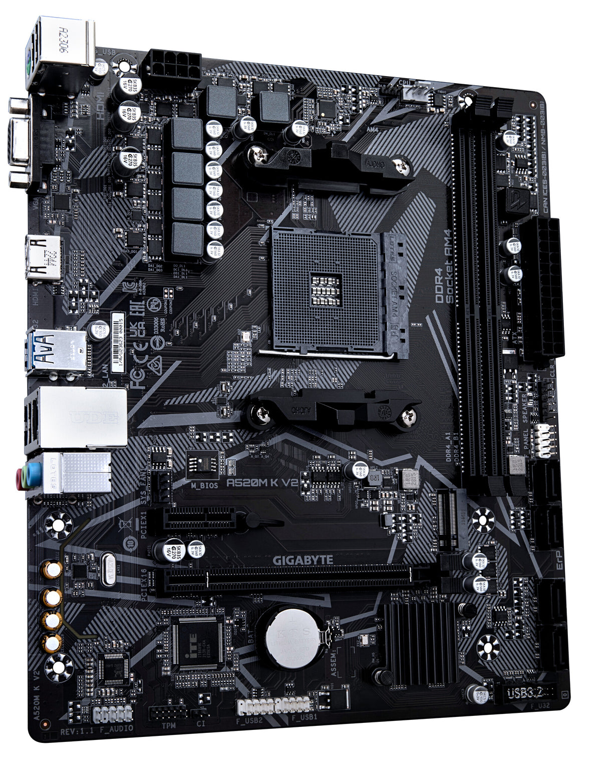 Gigabyte A520M K V2 Micro  ATX motherboard -  AMD A520 Socket AM4