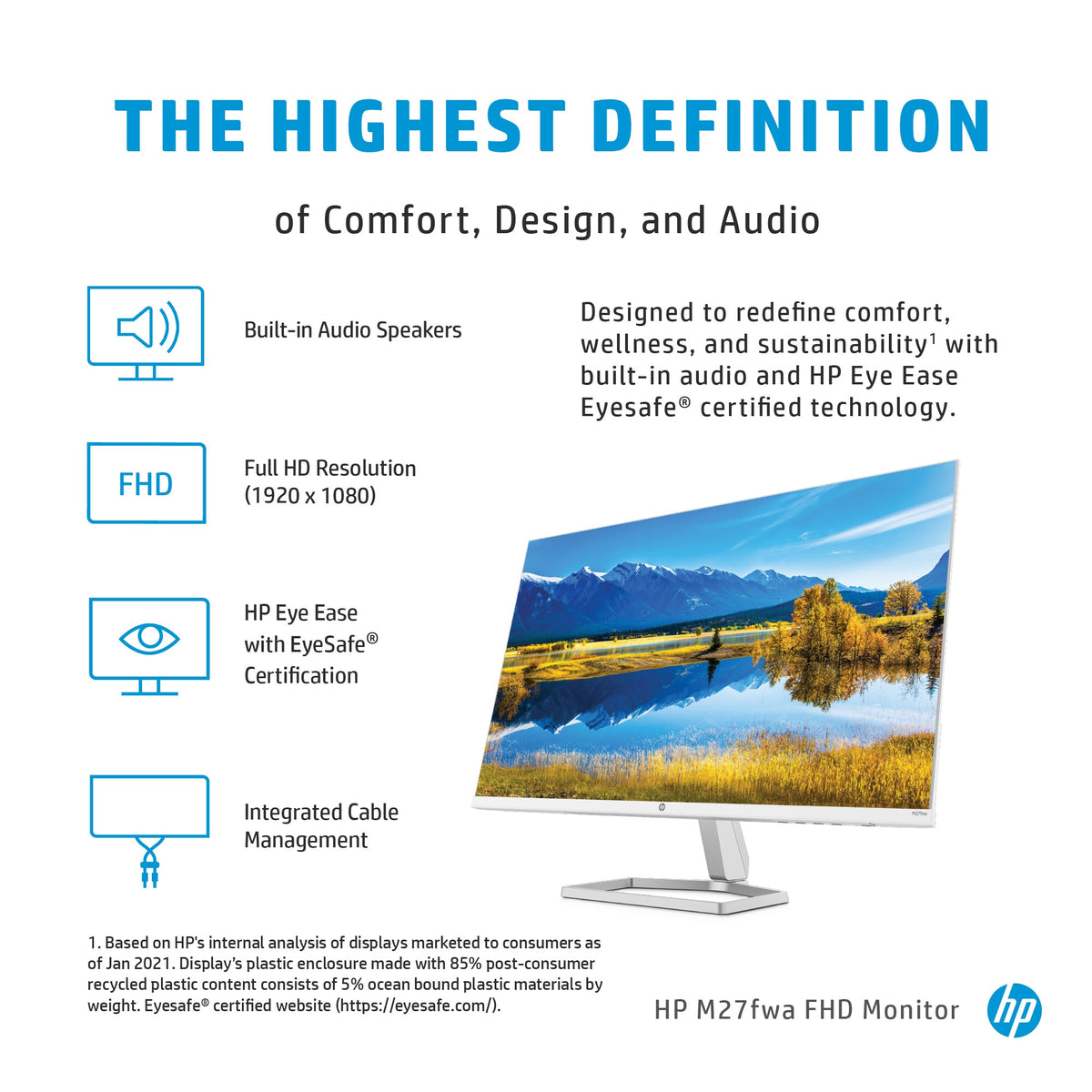 HP M27FWA - 68.6 cm (27&quot;) - 1920 x 1080 pixels - Full HD LCD Monitor