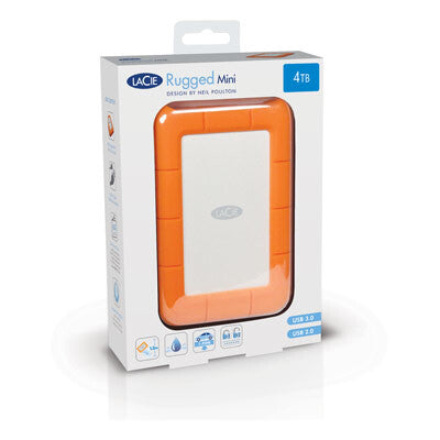 LaCie Rugged Mini - USB Type-C External HDD in Orange - 2 TB