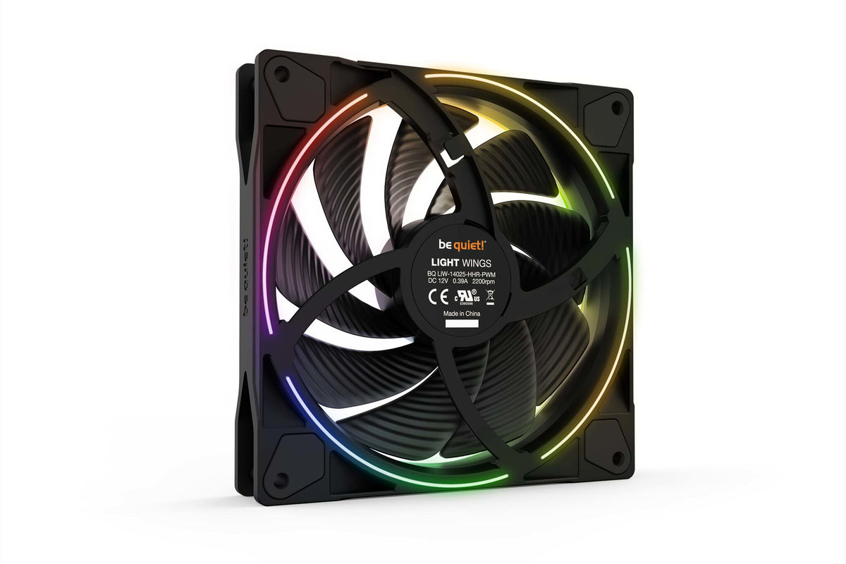 be quiet! Light Wings - ARGB PWM High Speed Computer Case Fan in Black - 140mm