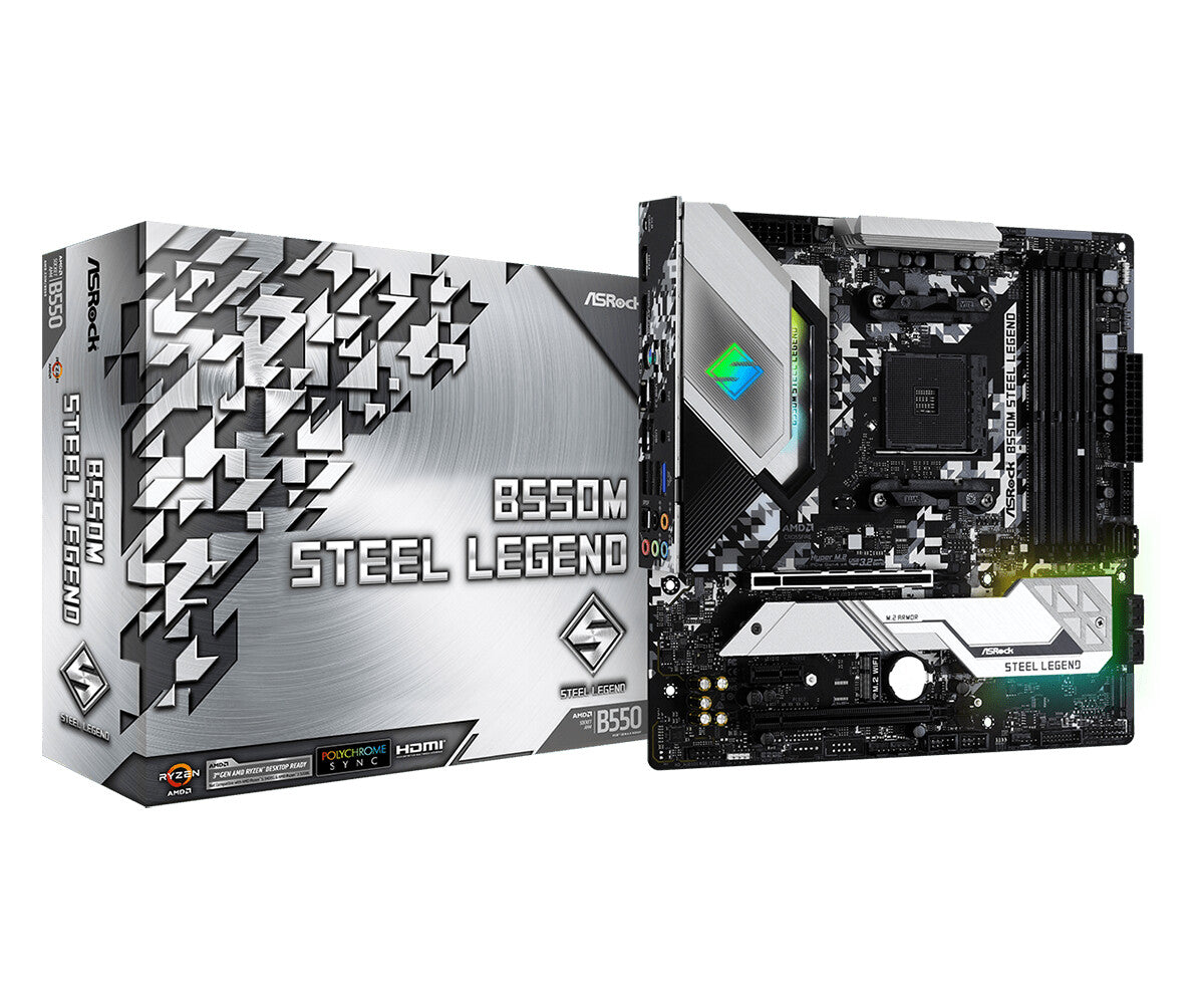 Asrock B550M Steel Legend micro ATX motherboard - AMD B550 Socket AM4