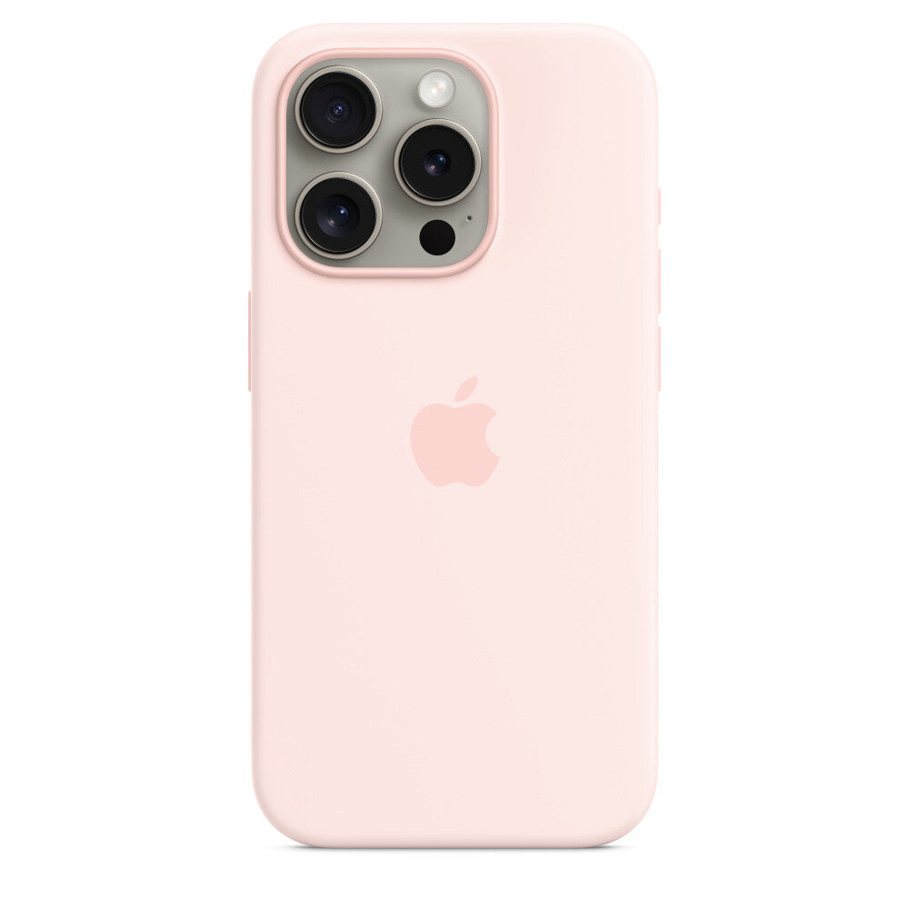 Apple iPhone 15 Pro Silicone Case with MagSafe in Light Pink