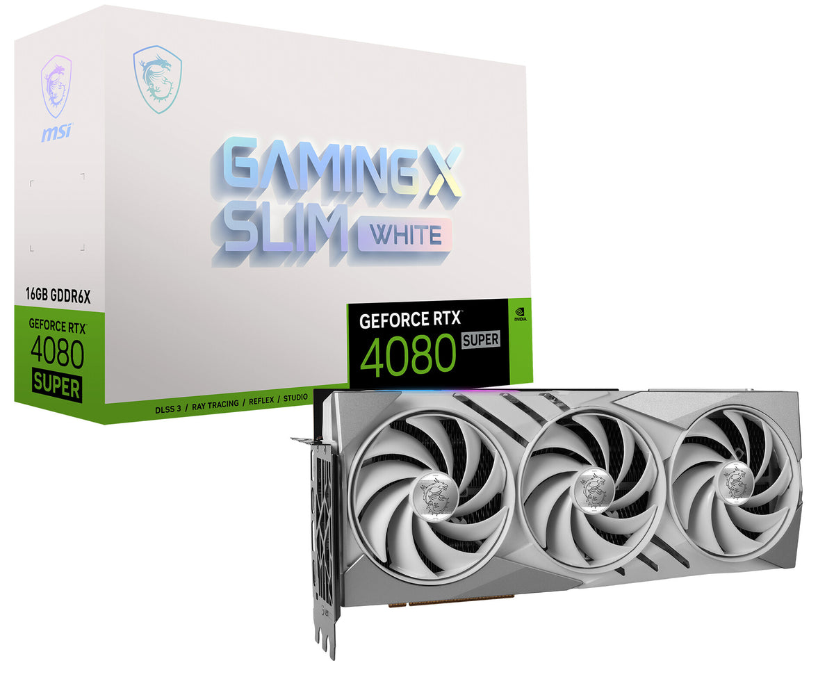 MSI GAMING X SLIM WHITE - NVIDIA 16 GB GDDR6X GeForce RTX 4080 SUPER graphics card