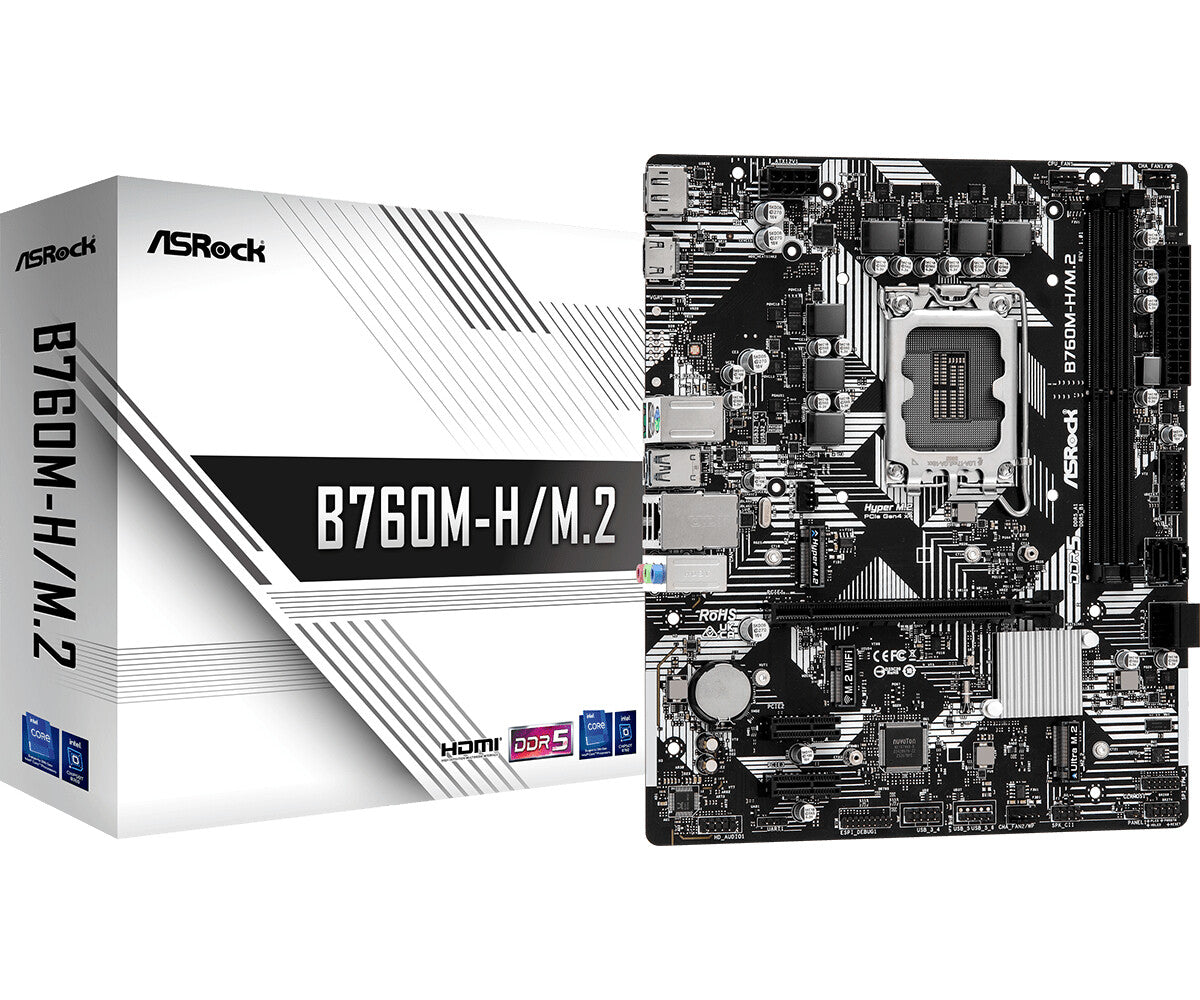 Asrock B760M-H/M.2 micro ATX motherboard - Intel B760 LGA 1700