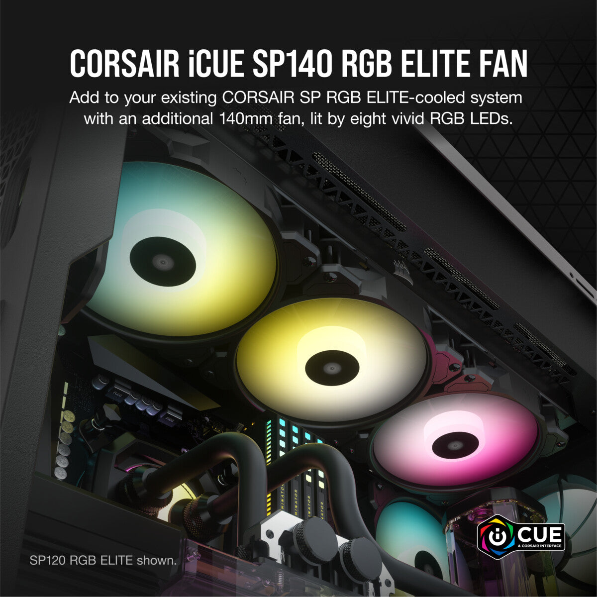 Corsair SP140 RGB ELITE - Computer Case Fan in Black - 140mm