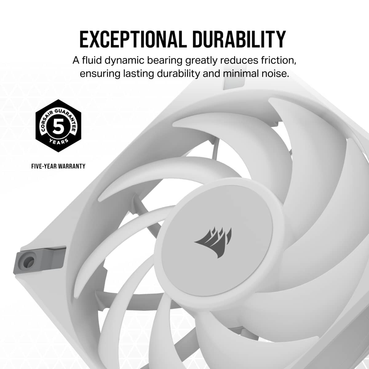 Corsair iCUE AF120 RGB ELITE - PWM Computer Case Fan in White - 120 mm