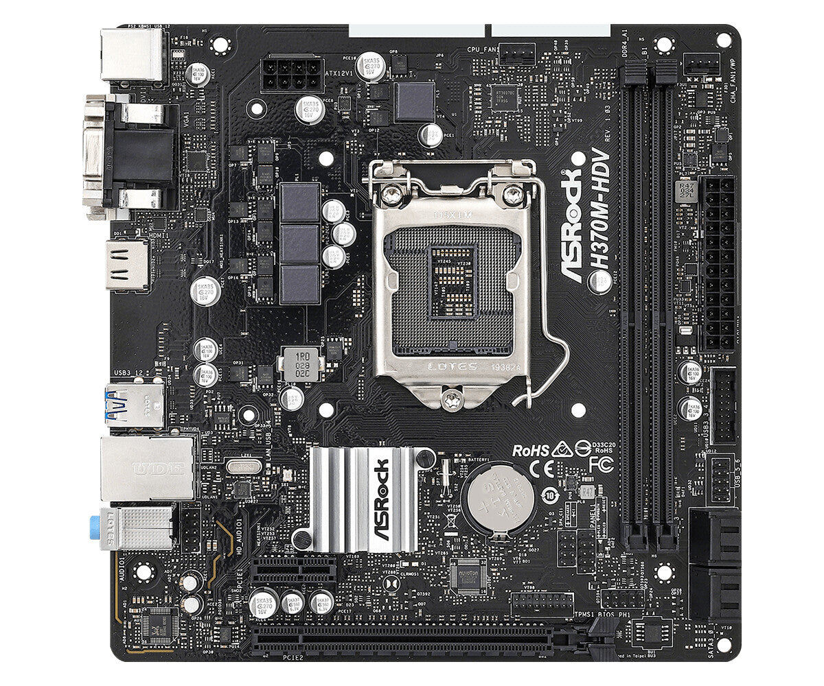 Asrock H370M-HDV ATX motherboard - Intel® H370 LGA 1151