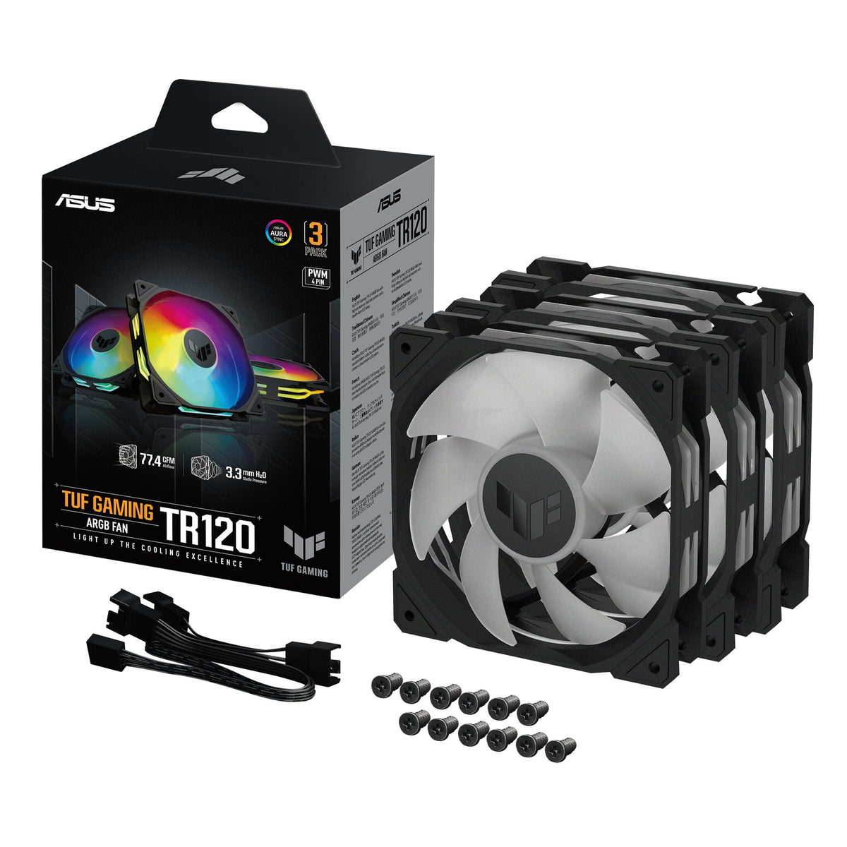 ASUS TUF GAMING TR120 ARGB - Computer Case Fan in Black - 120mm (Pack of 3)