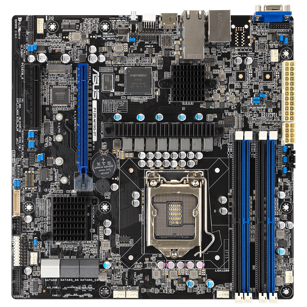 ASUS P12R-M/10G-2T micro ATX motherboard - Intel C252 LGA 1200