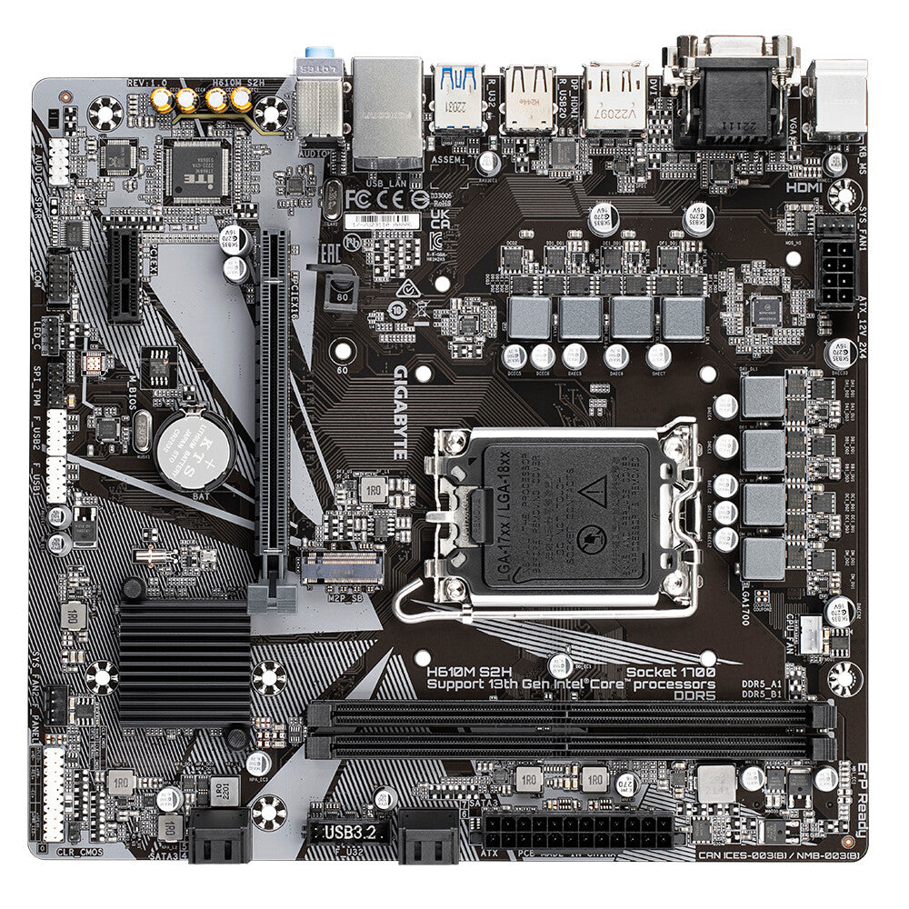 Gigabyte H610M S2H micro ATX motherboard - Intel H610 Express LGA 1700