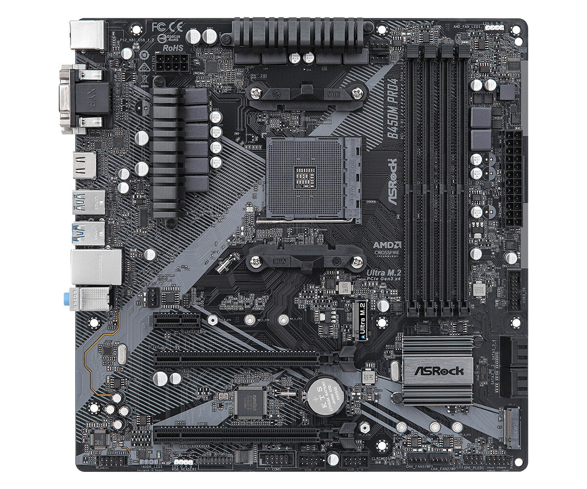 Asrock B450M Pro4 R2.0 micro ATX motherboard - AMD B450 Socket AM4