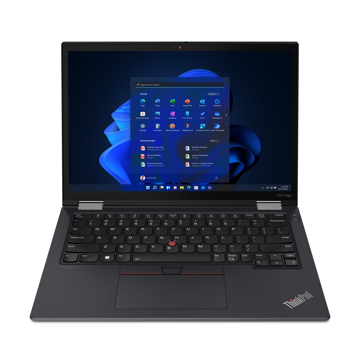 Lenovo ThinkPad X13 Yoga Gen 3 Hybrid (2-in-1) - 33.8 cm (13.3&quot;) - Touchscreen - Intel® Core™ i7-1255U - 16 GB LPDDR4x-SDRAM - 512 GB SSD - Wi-Fi 6E - Windows 11 Pro - Black