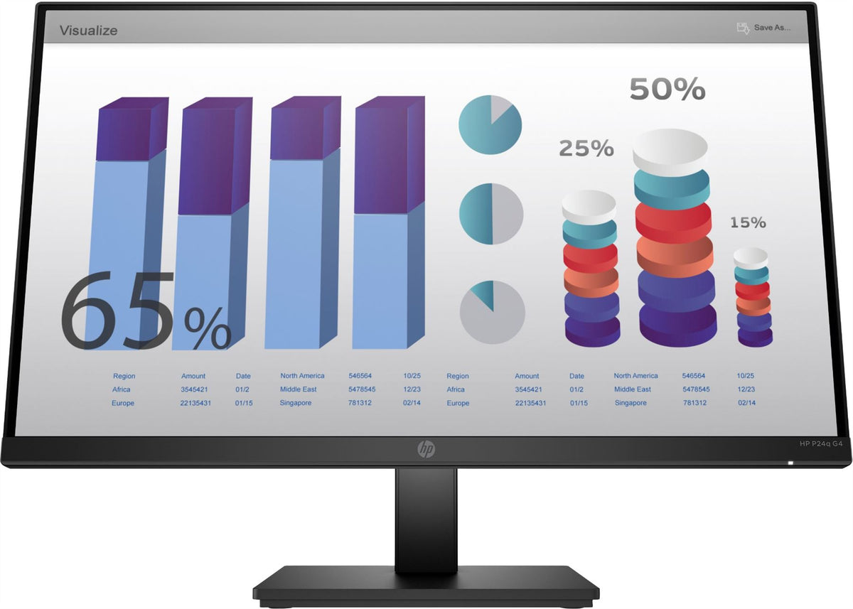 HP P24q G4 computer monitor 60.5 cm (23.8&quot;) 2560 x 1440 pixels Quad HD LED Black