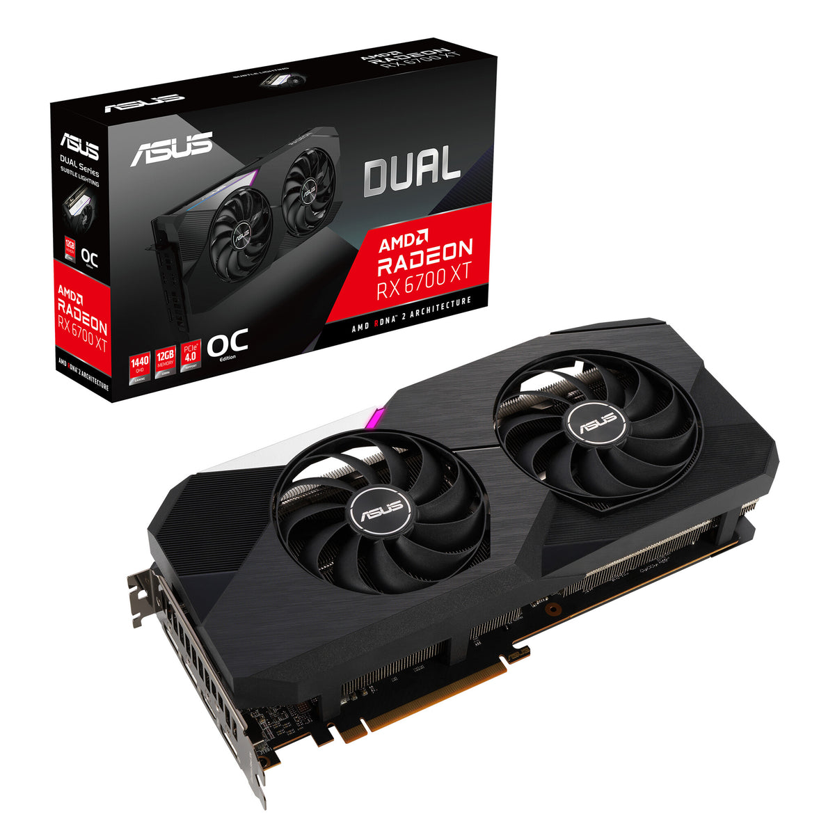 ASUS Dual OC - AMD 12 GB GDDR6 Radeon RX 6700 XT graphics card