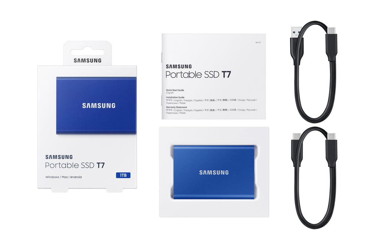 Samsung Portable SSD T7 in Blue - 1 TB