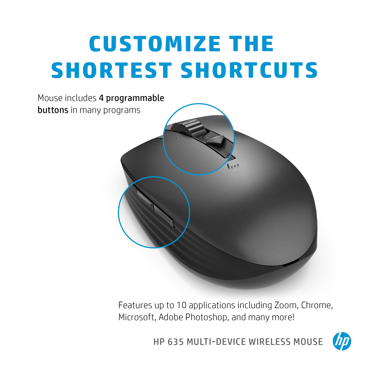 Hewlett Packard 635 - Bluetooth RF Wireless Mouse - 1,200 DPI