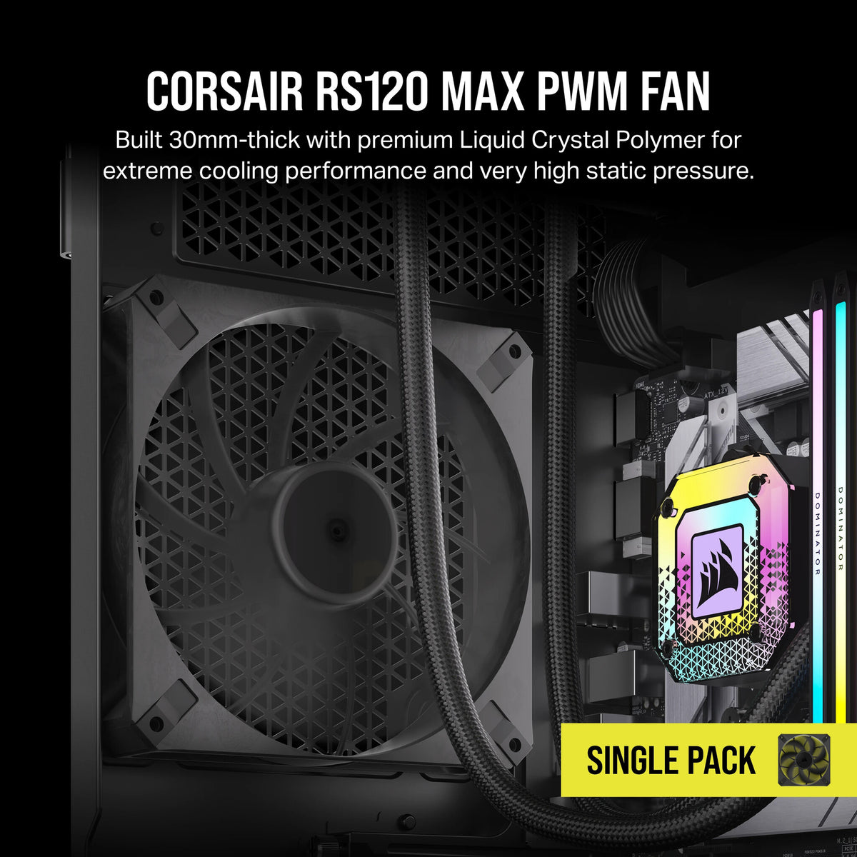 Corsair RS120 MAX - Computer Case Fan in Black - 120mm