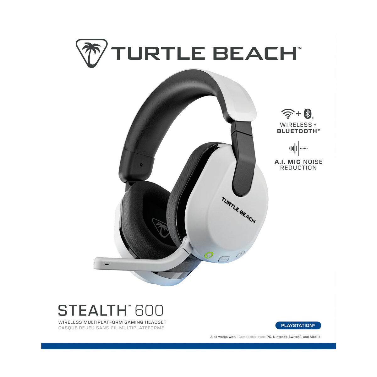 Turtle Beach Stealth 600 (3rd Gen) - Wireless Bluetooth Gaming Headset for PS4 / PS5 in White