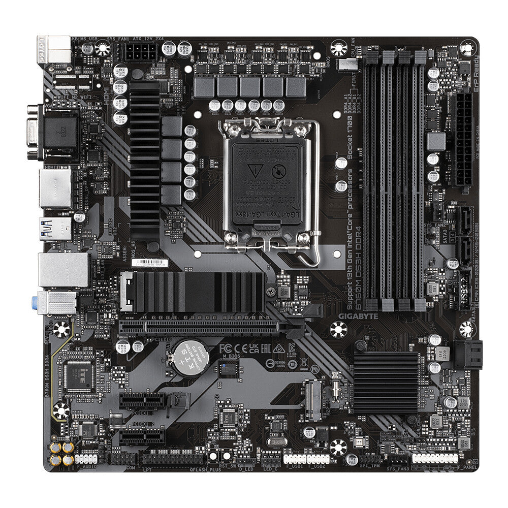 Gigabyte B760M DS3H DDR4 micro ATX motherboard - Intel B760 LGA 1700