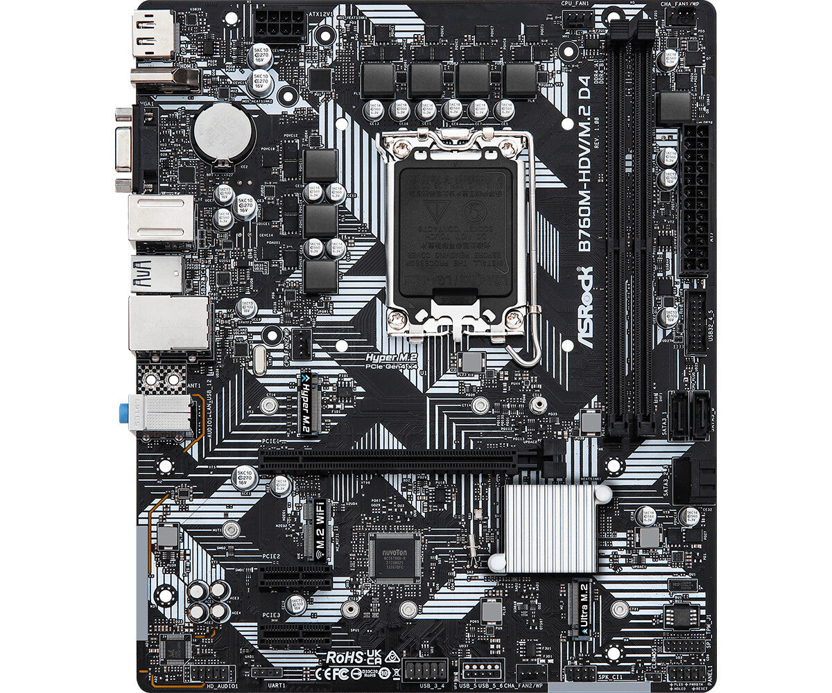 Asrock B760M-HDV/M.2 D4 micro ATX motherboard - Intel B760 LGA 1700