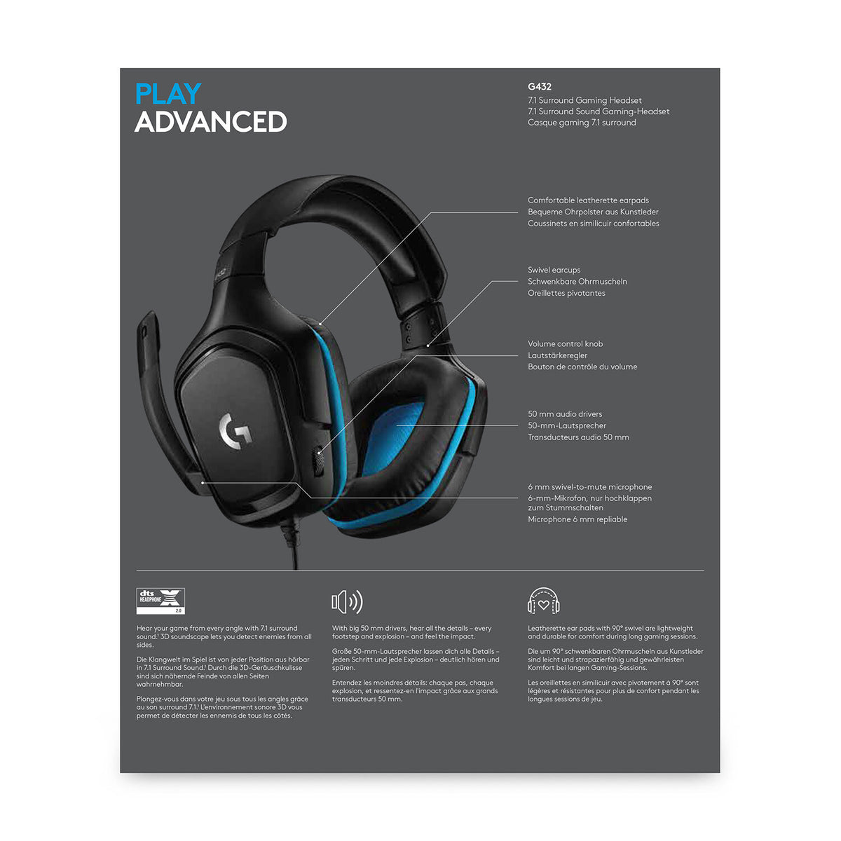 Logitech G - G432 Wired 7.1 Surround Sound Gaming Headset