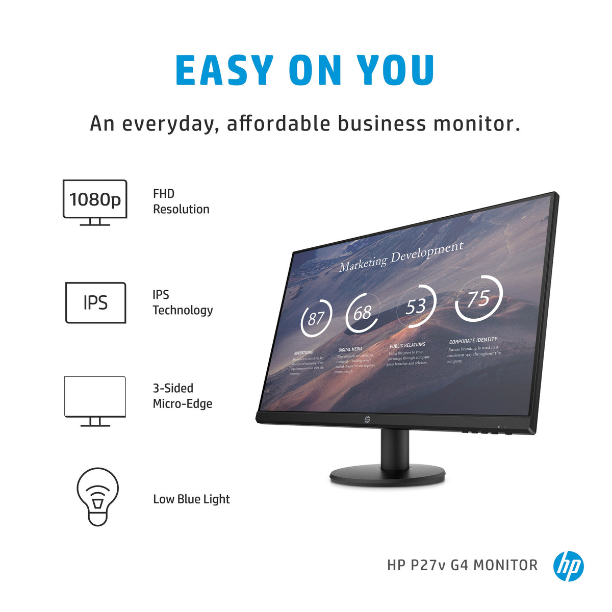 HP P27V G4 - 68.6 cm (27&quot;) - 1920 x 1080 pixels Full HD LCD Monitor