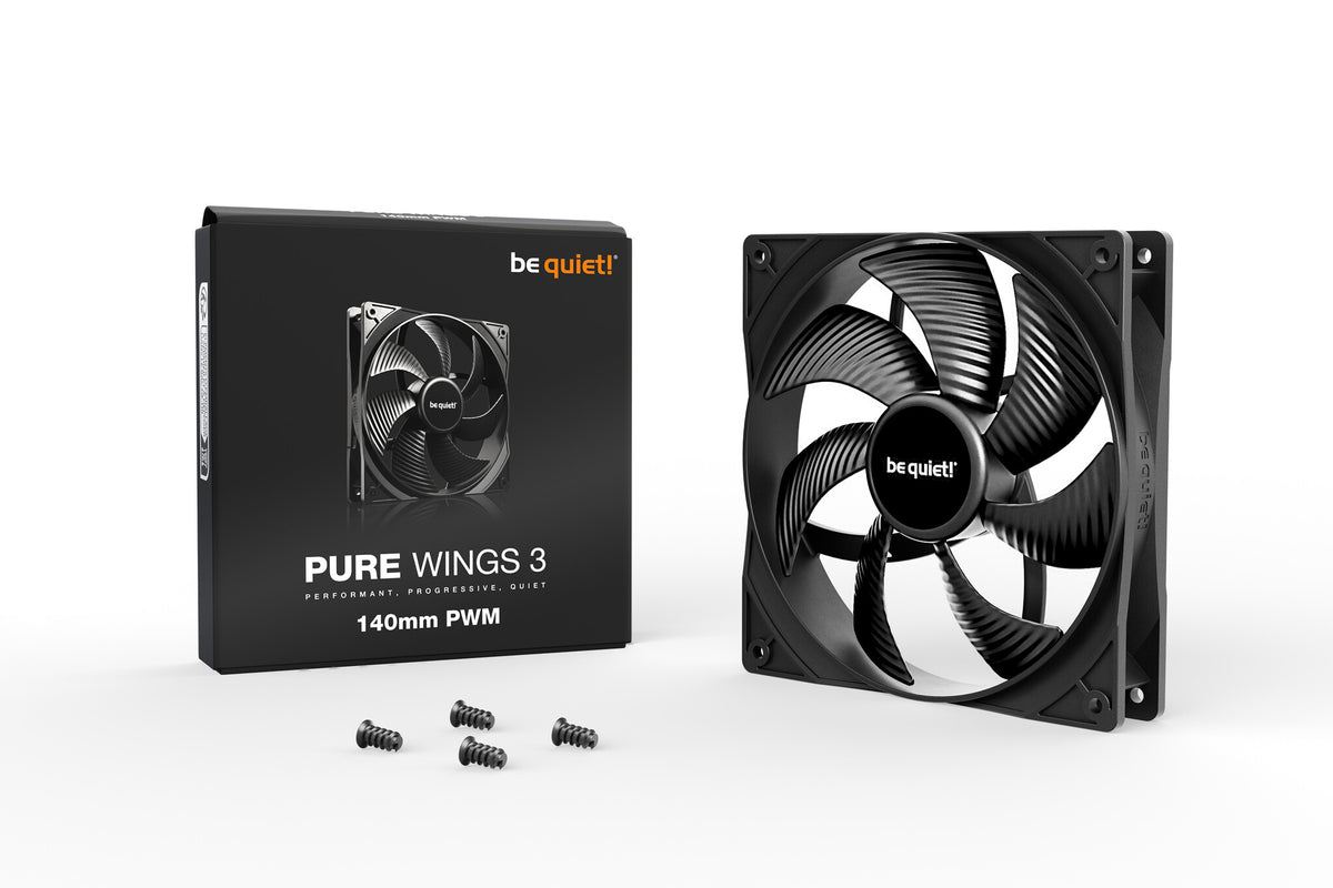 be quiet! Pure Wings 3 PWM - Computer Case Fan in Black - 140mm